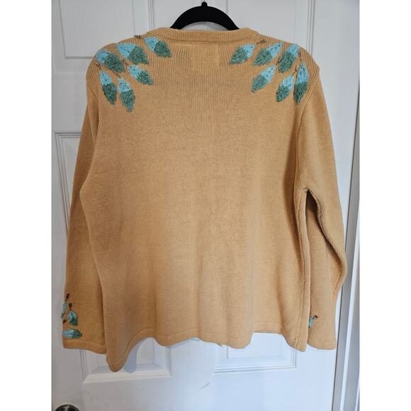 Storybook knits ramie feather button down cardigan Womens xl cottage whimsy 427 - Picture 8 of 9